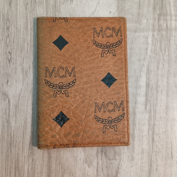 MCM Visetos Card Case Leather Brown Used Authentic - Picture 1 of 7